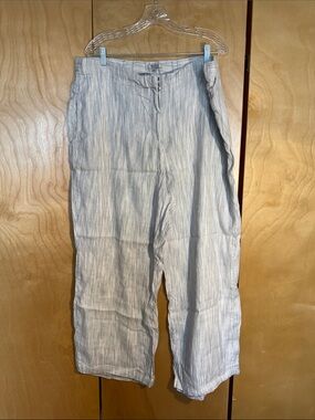 NIC+ZOE Striped Wide-Leg Linen Blend Pants